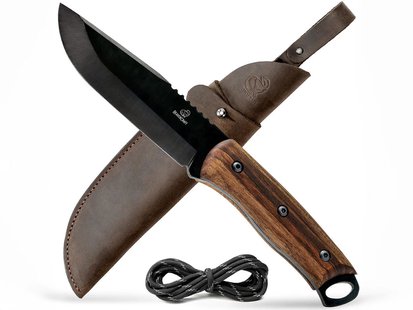 BeaverCraft BSH4 Dusk – Carbon Steel Bushcraftmes met  Handvat en Leren Schede