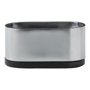 Stalen meubelpoot chroom ovaal 6 bij 3 cm en hoogte 3 cm (3 x 6 cm)