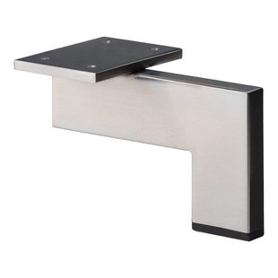 Stalen meubelpoot rvs look design 14 bij 1,5 cm en hoogte 10 cm (1,5 x 4 cm)