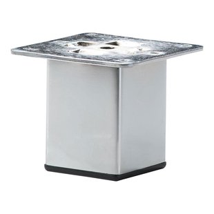 Stalen meubelpoot chroom vierkant 5 bij 5 cm en hoogte 7 cm (5 x 5 cm)