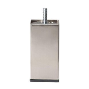 Stalen meubelpoot rvs look vierkant 5 bij 5 cm en hoogte 10 cm (M8) (5 x 5 cm)