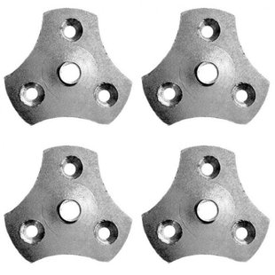 Stalen bevestigingsplaat verzinkt rond ø 5,6 cm en hoogte 0,3 cm (M8) - 4 stuks