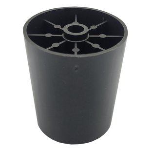 Meubelpoot zwart rond Ø 5 cm en hoogte 6 cm van kunststof