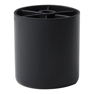 Meubelpoot zwart rond Ø 5 cm en hoogte 5 cm van kunststof