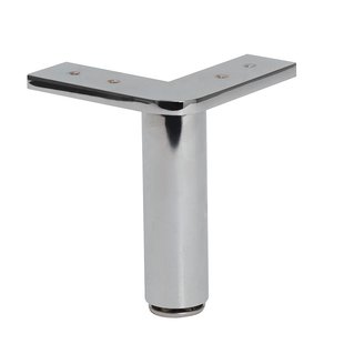 Stalen meubelpoot chroom hoek 13 bij 13 cm en hoogte 15 cm