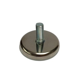 Stalen stelvoet chroom rond ø 5,5 cm en hoogte 1 cm (M10)