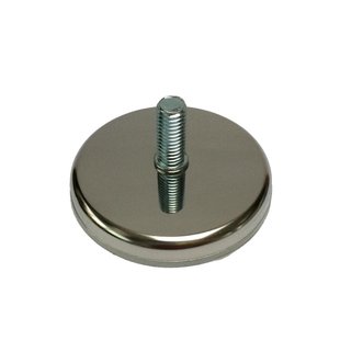 Stalen stelvoet chroom rond ø 7 cm en hoogte 1 cm (M10)