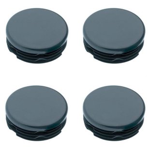 Inslagdop/meubeldop zwart rond Ø 6 cm en hoogte 0,4 cm van kunststof -4 stuks
