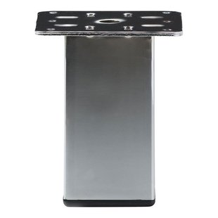 Stalen meubelpoot rvs look vierkant 5 bij 5 cm en hoogte 10 cm