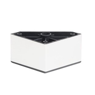 Meubelpoot wit vierkant 8 bij 8 cm en hoogte 5 cm van kunststof