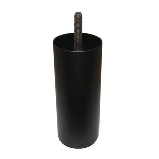 Stalen meubelpoot zwart rond ø 6 cm en hoogte 12 cm (M8)