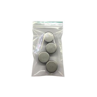 Inslagdop/meubeldop rvs look rond Ø 3,2 cm en hoogte 0,4 cm van kunststof - 4 stuks