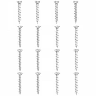 Set stalen schroeven verzinkt rond ø 0,45 cm en lengte 3,5 cm - 16 stuks