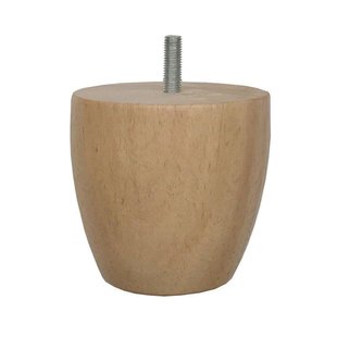 Meubelpoot rond Ø 8 cm en hoogte 8 cm van massief hout (M8)