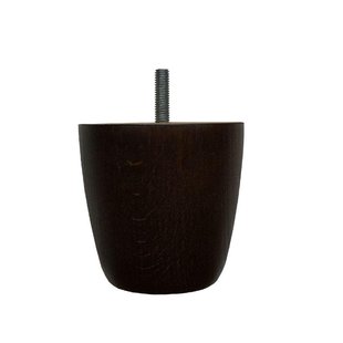 Meubelpoot bruin rond Ø 8 cm en hoogte 8 cm van massief hout (M10)