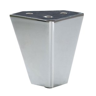 Stalen meubelpoot chroom hoek 6 bij 6 cm en hoogte 6,5 cm