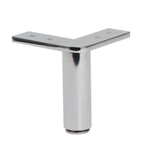 Stalen meubelpoot chroom hoek 13 bij 13 cm en hoogte 12 cm