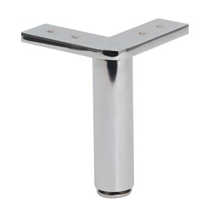 Stalen meubelpoot chroom hoek 13 bij 13 cm en hoogte 17 cm