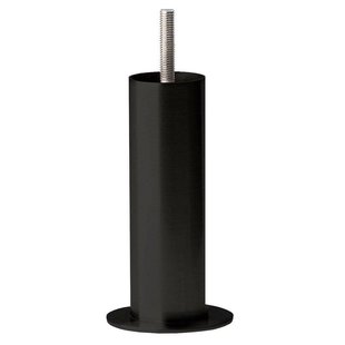 Stalen meubelpoot zwart rond ø 4 cm en hoogte 17 cm (M8)