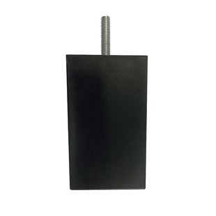 Meubelpoot zwart vierkant 6 bij 6 cm en hoogte 10 cm van kunststof (M8)