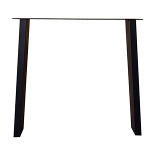 Stalen tafelpoot zwart trapezium 80 bij 10 cm en hoogte 72 cm (4 x 10 cm)