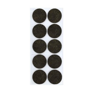Plakvilt bruin rond Ø 4,5 cm en hoogte 0,35 cm van vilt - 10 stuks