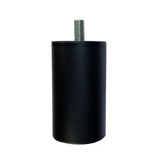 Stalen meubelpoot zwart rond ø 5 cm en hoogte 9 cm (M10)
