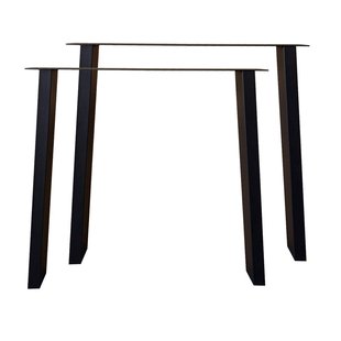 Stalen tafelpoot zwart trapezium 80 bij 10 cm en hoogte 72 cm (4 x 10 cm) - 2 stuks