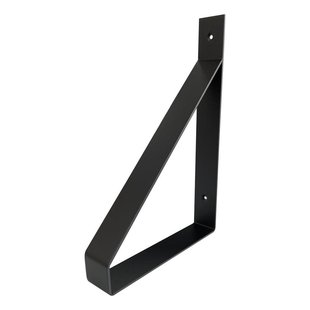 Massief stalen muurbeugel zwart 4 bij 20 cm en hoogte 30 cm