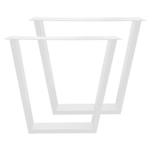 Stalen tafelpoot wit taps 75 bij 10 cm en hoogte 72 cm (4 x 10 cm) - 2 stuks