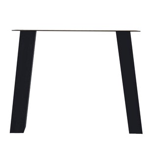 Stalen tafelpoot zwart trapezium 80 bij 10 cm en hoogte 72 cm (10 x 10 cm)