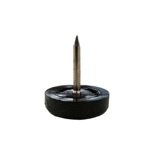 Glijder zwart rond Ø 2 cm en hoogte 0,6 cm van kunststof - 20 stuks