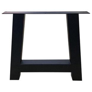 Stalen A tafelpoot 75 bij 10 cm en hoogte 72 cm zwart (10 x 10 cm)