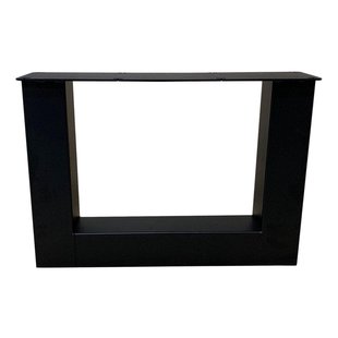 Stalen U tafelpoot zwart 55 bij 8 cm en hoogte 40 cm (8 x 8 cm) - 2 stuks
