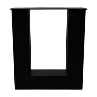 Stalen U tafelpoot zwart 38 bij 8 cm en hoogte 43 cm (8 x 8 cm) - 2 stuks