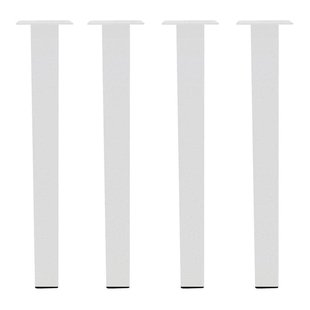 Set stalen tafelpoten wit vierkant 6 bij 6 cm en hoogte 72 cm (6 x 6 cm) - 4 stuks