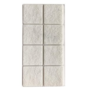 Plakvilt wit vierkant 5 bij 5 cm en hoogte 0,35 cm van vilt - 8 stuks