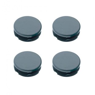Inslagdop/meubeldop zwart rond Ø 1,5 cm en hoogte 0,4 cm van kunststof - 4 stuks
