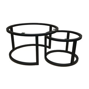 Salonset zwart rond Ø 60 cm, hoogte 37 cm en Ø 80 cm en hoogte 47 cm