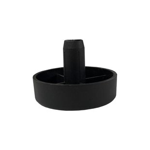 Meubelpoot met pin zwart rond Ø 5 cm en hoogte 1,5 cm van kunststof