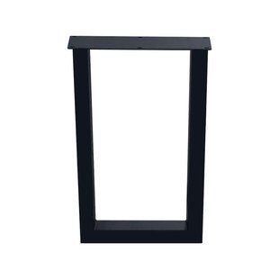 Stalen U tafelpoot zwart 60 bij 8 cm en hoogte 100 cm (8 x 8 cm)