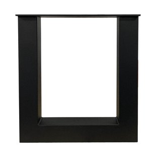 Stalen U tafelpoot zwart 38 bij 6 cm en hoogte 43 cm (6 x 6 cm) - 2 stuks