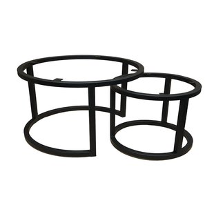 Salonset zwart rond Ø 70 cm, hoogte 37 cm en Ø 80 cm en hoogte 47 cm