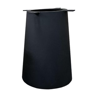 Stalen kegel salononderstel zwart conisch 30 bij 30 cm en hoogte 37 cm