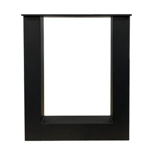 Stalen U tafelpoot zwart 36 bij 4 cm en hoogte 42 cm (6 x 6 cm) - 2 stuks