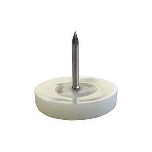 Glijder wit rond Ø 2,5 cm en hoogte 0,6 cm van kunststof - 20 stuks