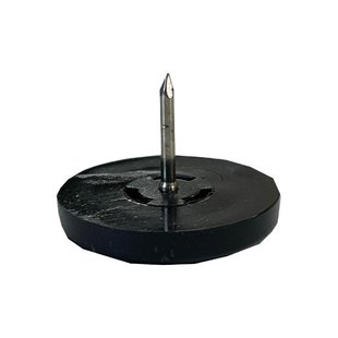 Glijder zwart rond Ø 3 cm en hoogte 0,6 cm van kunststof - 20 stuks