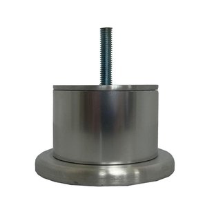 Stalen meubelpoot chroom rond ø 9 cm en hoogte 5 cm (M8)