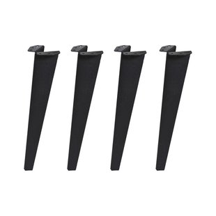Massief stalen meubelpoot zwart taps 11,5 bij 7 cm en hoogte 40 cm - 4 stuks