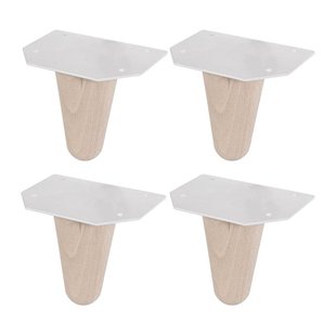 Meubelpoot conisch Ø 3 cm en hoogte 10 cm van massief hout - 4 stuks